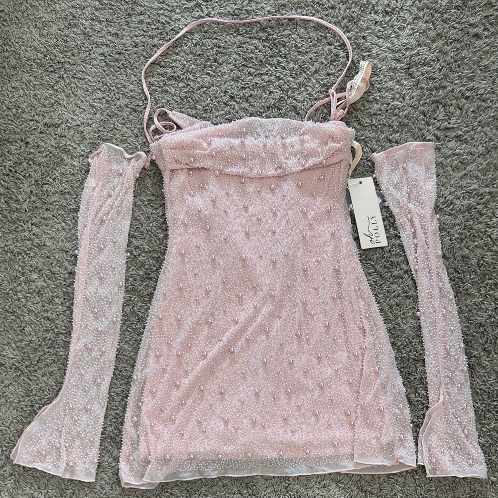 Oh Polly Pink Glitter Mini Dress
